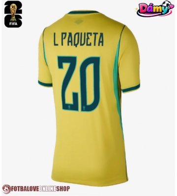 Brazílie Lucas Paqueta #20 Domácí Dres pro Dámy MS 2026 Krátkým Rukávem
